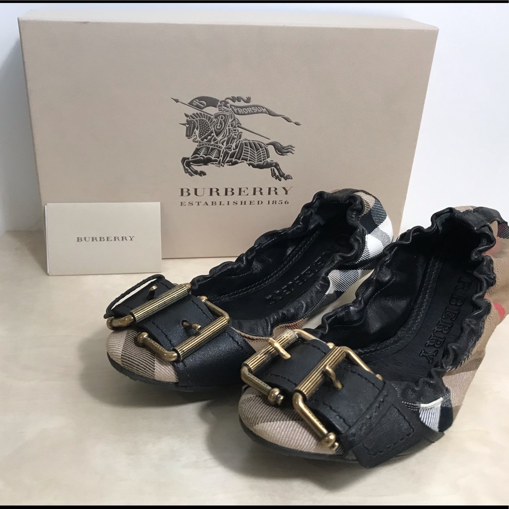 Burberry Brit Buckle Malton Ballerina Rubber Sole